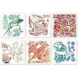 Roylco Fossil Rubbing Plate with Idea Guide and Reference Chart, 7 X 7 in, Set of 6