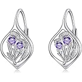 Flower Earrings Sterling Silver Flower Dangle Dangling Drop Boho Earrings Jewelry Gifts for Women