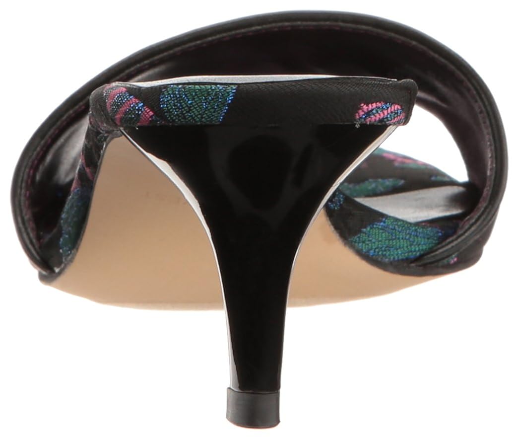 nine west lavender fabric mule black 5 b(m) us