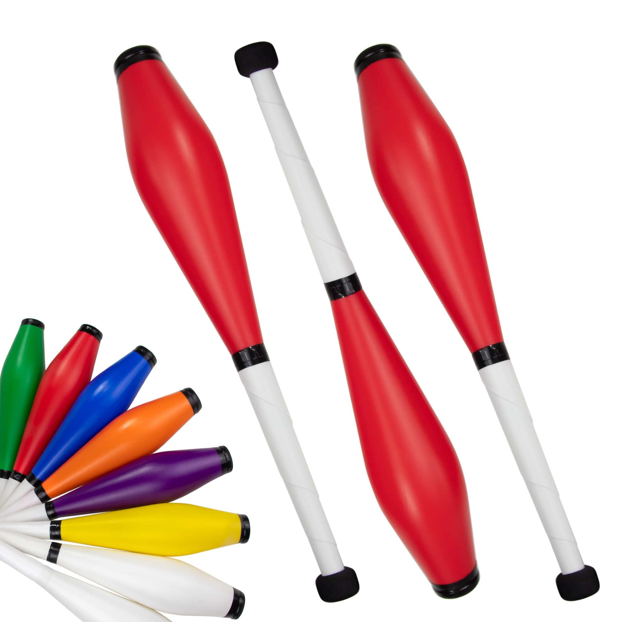 Juggle Dream Trainer Street Juggling Club Set of 3 Great Trainer Clubs - Juggling Set for Beginners and Advanced Jugglers (Red)