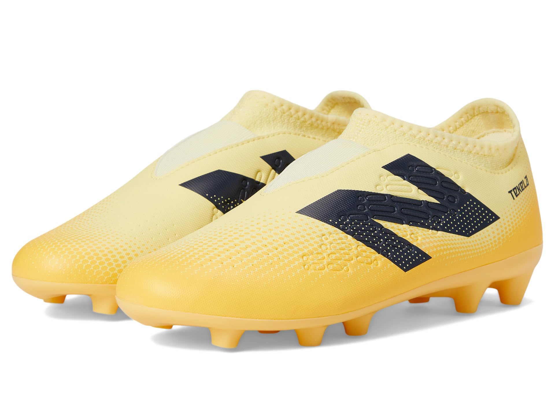 New Balance Kid’s Tekela Magique FG V4+ Soccer Shoe, Parchment/Clementine/Hot Mango, 12 M Little Kid