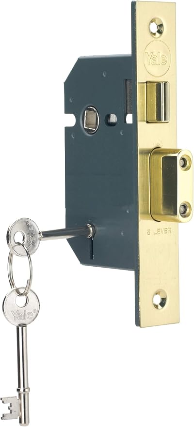 Yale 5 Lever Mortice Sashlock Brass Finish 2.5 Inch Backset