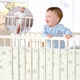 Vicloon Cot Bumper 2Pcs Breathable Mesh Crib Rail Cover Star Design view 5