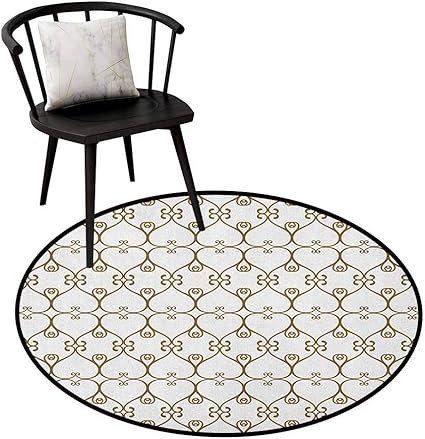 Tapete circular oriental abstracto, tres dimensiones, diseño geométrico