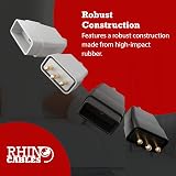 rhinocables 3 Pin In-Line Mains Power Adapter Rubber Connector 250V 10A view 2