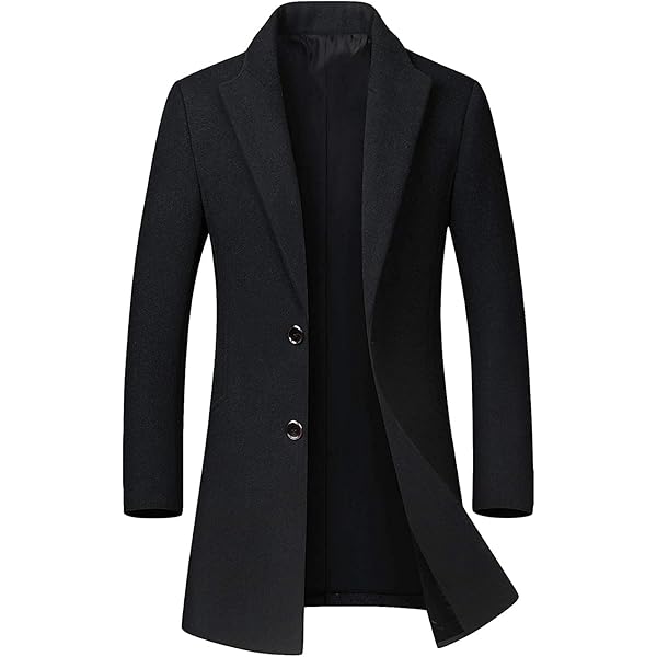 chouyatou Men's Classic Notched Collar Double Breasted Wool