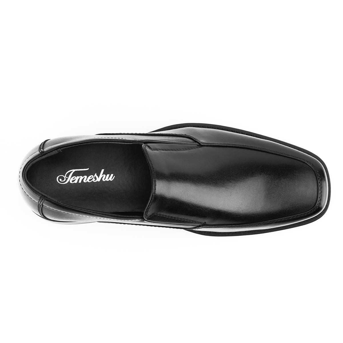 Temeshu Men's Slip-On Loafers Formal Dress Shoes Square Toe Modern Bussiness Oxford Shoes DS10