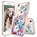 MOSNOVO Peony Floral Flower Garden Pattern Designed for iPhone SE 2020 Case/Designed for iPhone 8 Case/Designed for iPhone 7 Case - Clear