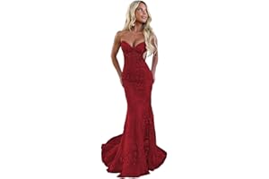 RSOETOO Elegant Lace Prom Dresses Long Strapless Corset Formal Evening Dress for Women Ball Gown Party RO119