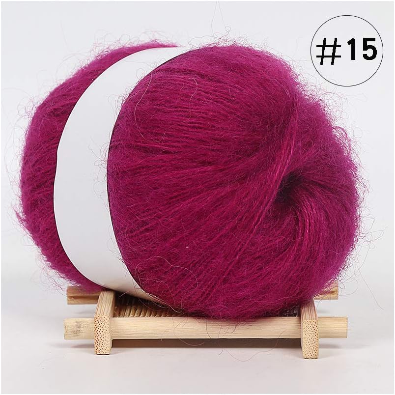 GUSENG 25g Thin Mohair Wool Yarn Plush Fine Wool Crochet Hand Knitting Supplies