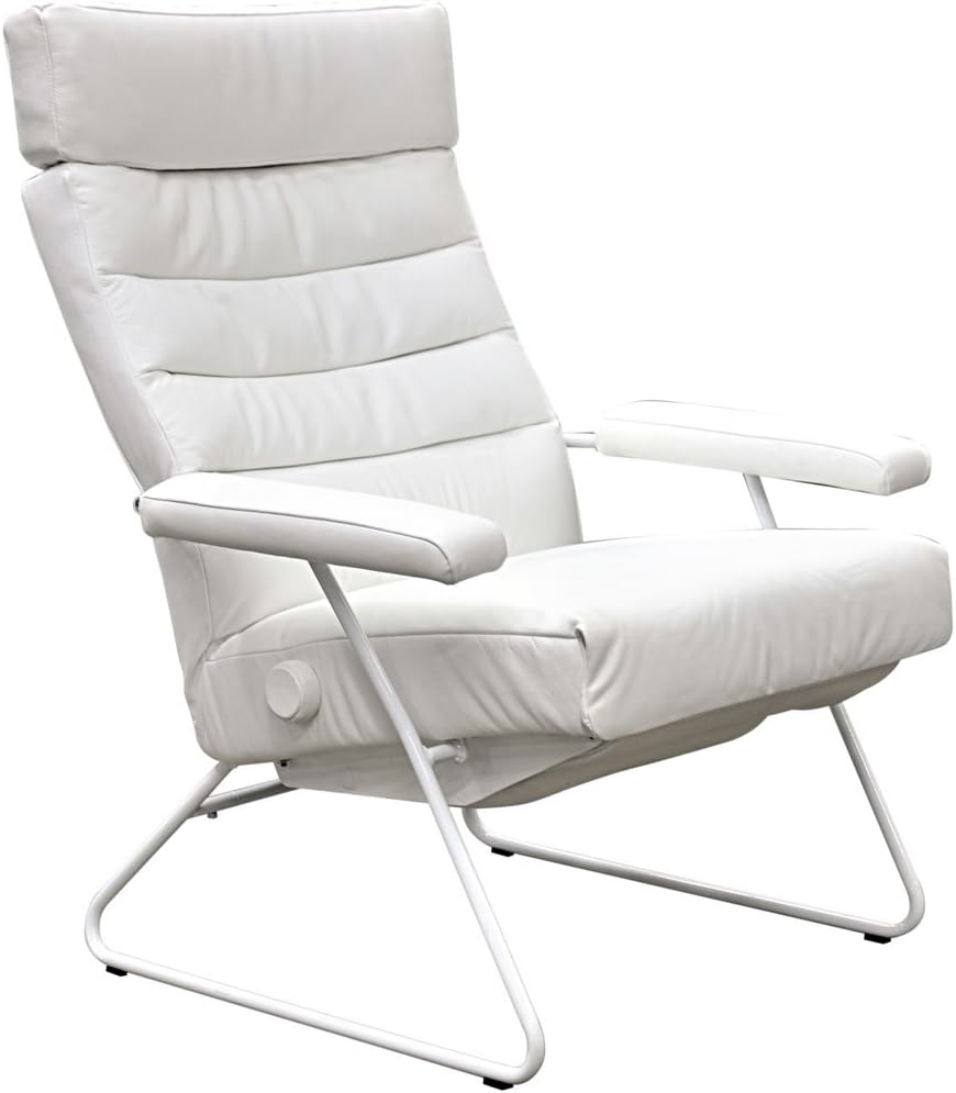 Adele Recliner Chair White Leather by Lafer Recliner Chairs