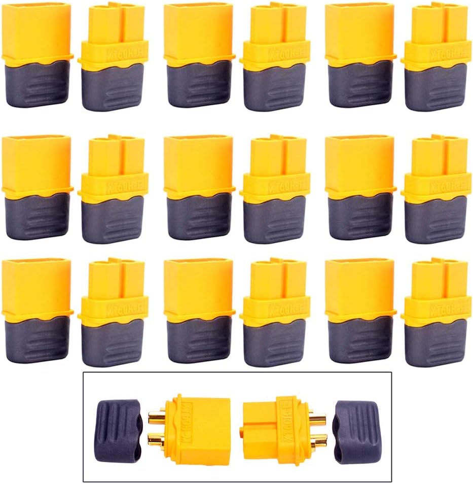 GTIWUNG 10 works XT60 Plug Connector Male Female, XT60H Upgraded XT60 Sheath Housing Connector Plug for RC Lipo Battery RC Model