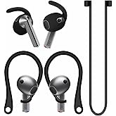 A-Focus Galaxy Buds 3 Anti-Slip Kit Replacement Ear Hooks Sport Ear Tips Non-Slip Silicone Eartips and Covers Gel Wings Ergonomic Design Strap Compatible with Samsung Galaxy Buds 3 Black