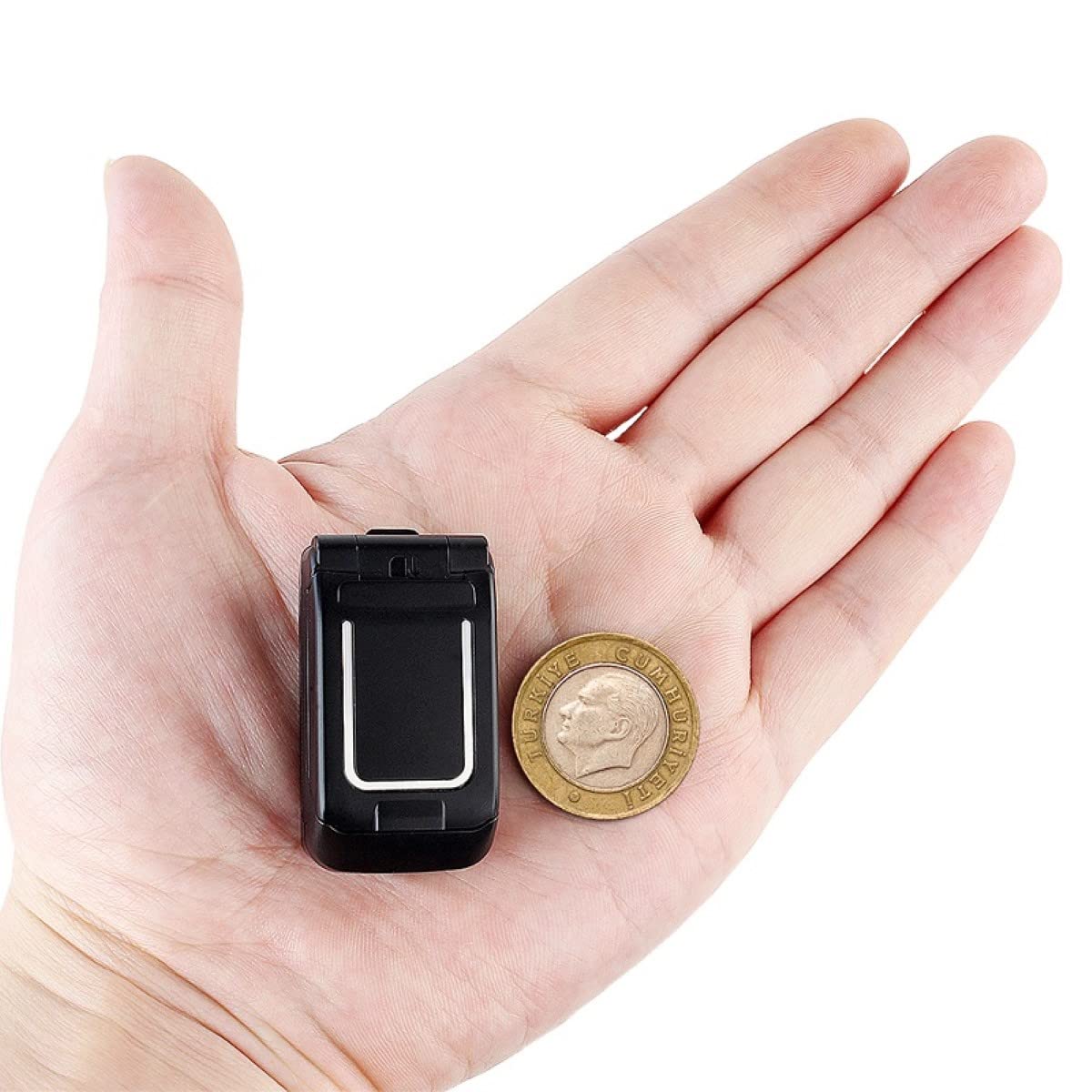 LONG-CZ J9 World Mini Smallest Flip Mobile Phone Unlocked (Black)
