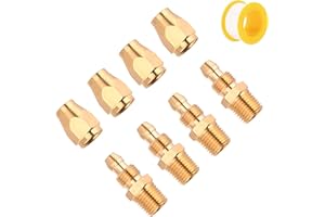 LUCKYWELD Air Hose Repair Kit,4 Pack 1/4-Inch Solid Brass Reusable Hose Splicer Repair Kit (1/4 Inch 4 Pcs)