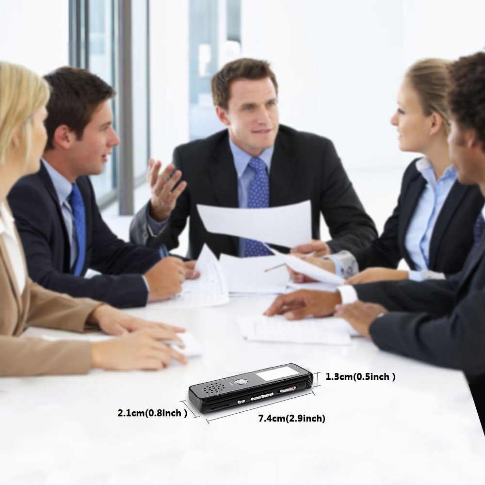 [Newest 2019] Digital Voice Recorder, Sencam Password Protection 8GB 1536kbps Digital Stereo MP3/LPCM Voice Recorder Mini Voice Activated Recorder for Lectures Meetings Interviews Class Concerts