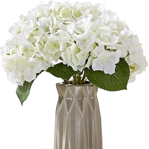 Amazon Com Kislohum Artificial Hydrangea Ivory Hydrangea 6pcs Silk Flowers Ivory Faux Hydrangea White Flowers For Wedding Centerpieces Arrangements Table Decorations Home Kitchen