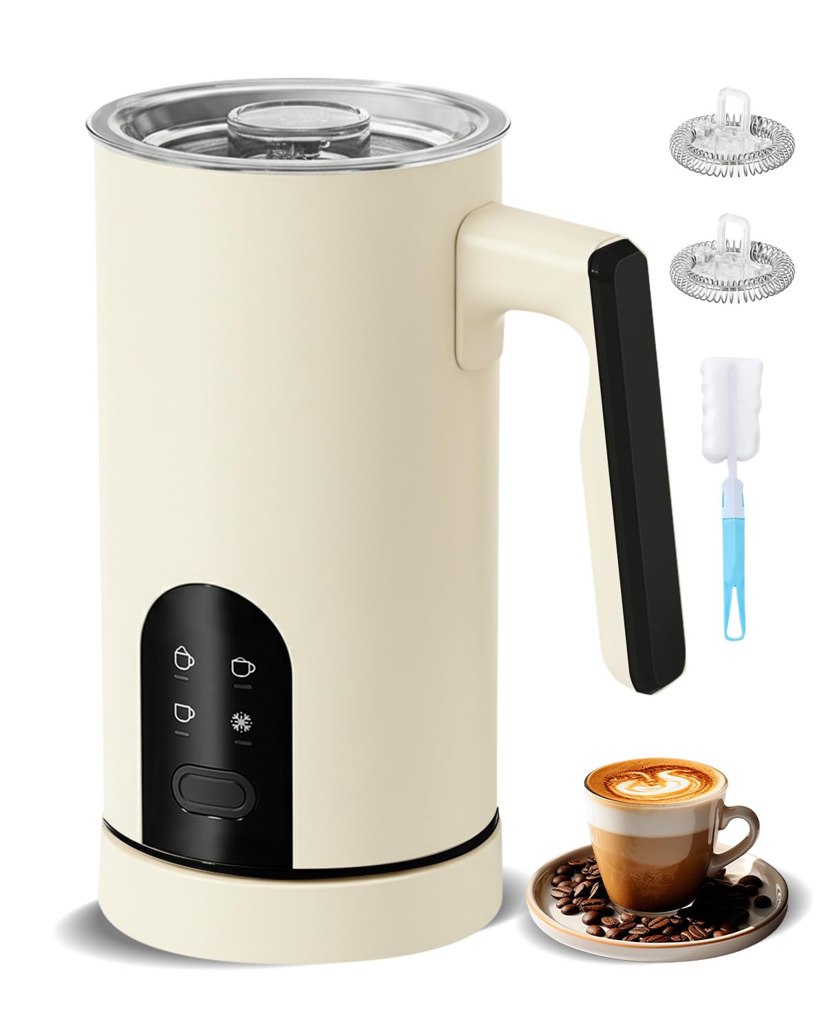 Electric Milk Frother, 4-in-1 Automatic Milk Frother and Steamer 11.8oz/350 ml, Instant Hot and Cold Foam Maker, Milk steamer Warmer Heater Foamer for Coffee, Latte, Cappuccino, Matcha Cream
