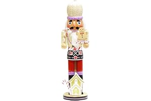 CynynYxy Gingerbread Nutcracker Figures 14 Inch Nutcracker Christmas Decor Traditional Wooden Nutcracker Ornaments for Desktop Table Shelves Collectible Xmas Decor(Gingerbread B)