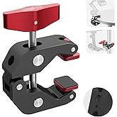 Came-TV Super Clamp Camera Mount with 1/4" and 3/8" Thread Holes, Aluminum Crab Clamp Mount with Locating Holes/Rubber Pads for Most Photographic Accessories, Max. Load 8.8lbs (64003B)