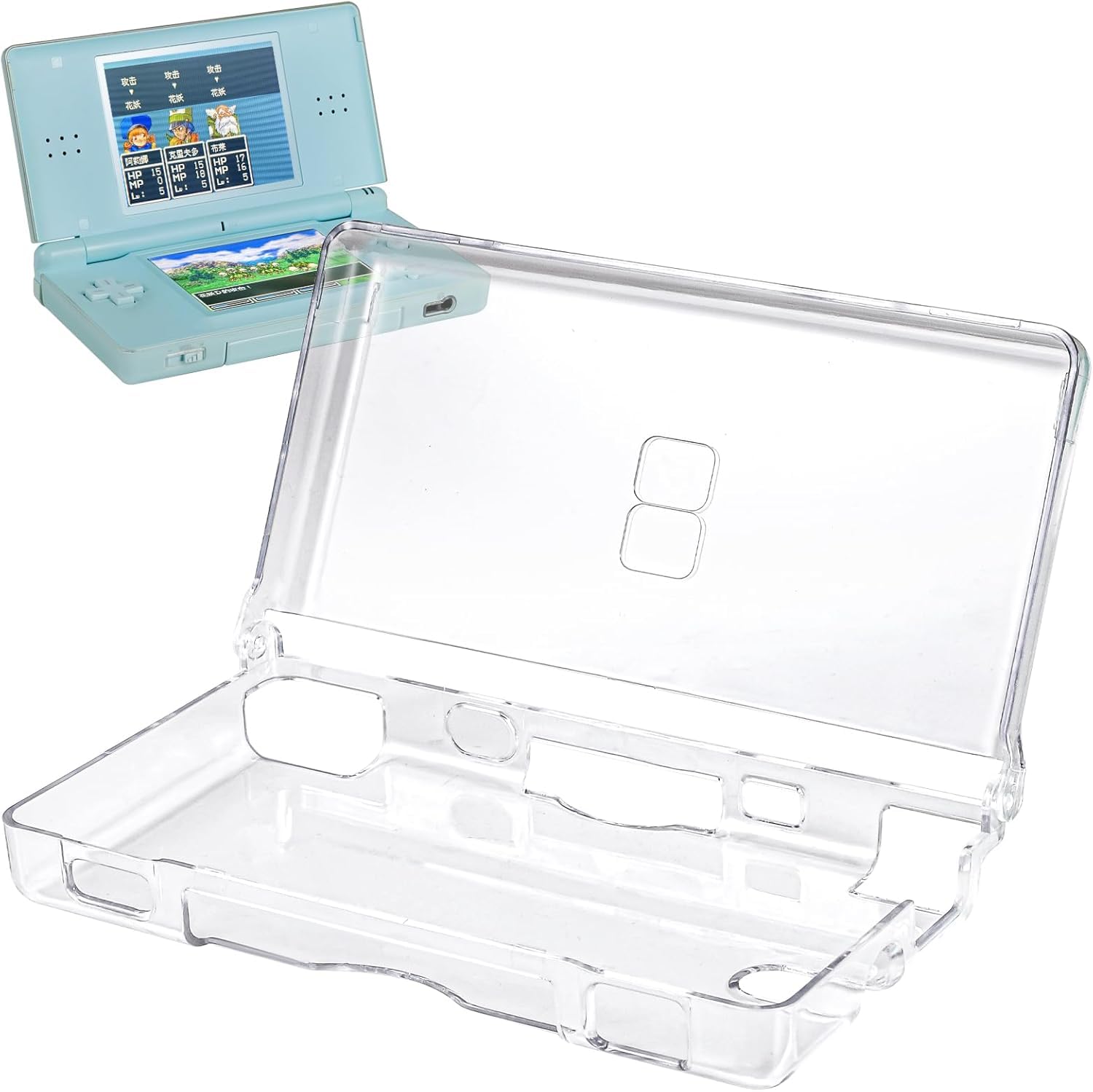 VSEER Crystal Clear Hard Shell Protective Case Cover for Nintendo DS Lite NDSL, Transparent (Not for Nintendo DS or DSi)