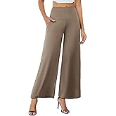 Arolina Women's Stretchy Wide Leg Palazzo Lounge Pants with Pockets Casual Comfy High Waist Palazzo Pants for Women Dressy
