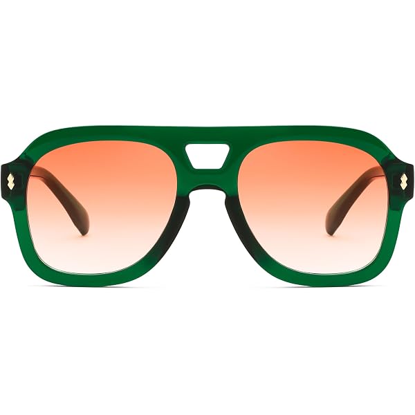 Amazon.com: ADE WU Trendy Square Aviator Sunglasses for  display picture 1