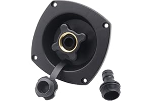 AMOMD RV City Water Inlet Reduce Pressure Fresh Water Injection Port Built in Water Stop Valve to Prevent Backflow After Water Stop for RV Tanks Caravan Camper Travel Trailer Motorhomes Part (Black)