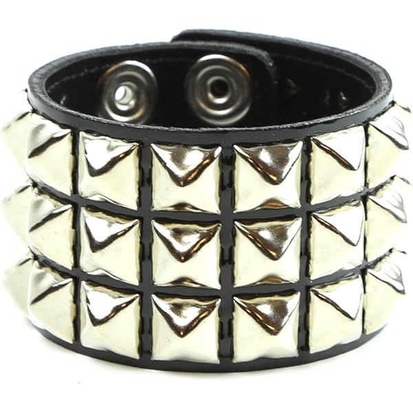 Amazon.com: Cybergoth Double Row Studded Patent Leather