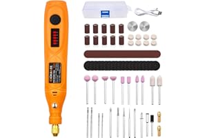 GOXAWEE Mini Cordless Rotary Tool with 105pcs Accessories, 5-Speed 18000rpm and USB Charging, Multi-Purpose Power Rotary Tool with 3.7V Li-ion Battery for Handmade Crafting and DIY Creations.