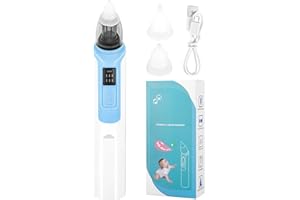 WXA Nasal Aspirator for Baby Electric Nose Aspirator for Toddler Baby Nose Aspirator Adjustable 6 Levels of Suction Automatic Nose Cleaner (Blue, Medium Size)