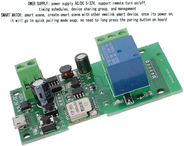 IUwnHceE Interruptor WiFi a 12V de Marcha Lenta autoblocante Mdulo de rel Remoto del Temporizador de Control para el Producto Que Smart Home Automation prctica del Padre