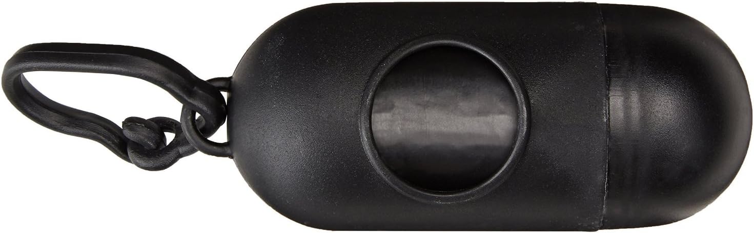Basics Unscented Standard Dog Poop Bags with Dispenser and Leash Clip, 13 x 9 Inches, Black - Pack of 900 : Pet Supplies