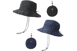 Coumy 2 Pcs Bucket Hats Men Women Sun Rain Bucket Hat UV Protection Packable Hats, Quick Dry Packable Hat for Outdoor Beach S