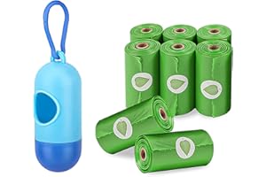 LATORATA Esen Diaper Bags Disposable, Diaper Bag Dispenser with Bags, Portable Diaper Trash Bags Travel 8 Diaper Sacks Refill Rolls/120 Bags for Baby Dirty Diaper, Pet Dog Cat Waste Poop (Blue), dbd-210601