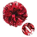 Hooshing 2PCS Red Cheer Pom Poms with Plastic