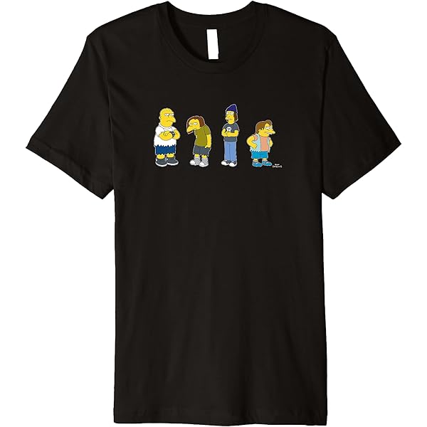 Amazon.com: The Simpsons Bullies Line Up C2 T-Shirt : Clothing