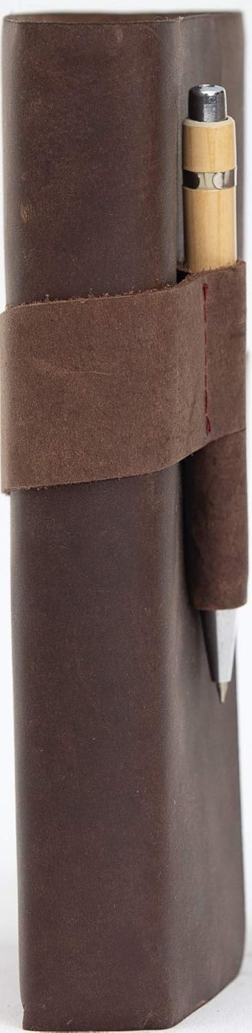 Genuine Leather Journal Writing Notebook with Pen Hand Made in India for Men and Women - Unlined Hand Crafted Recycled Sheets - 8x6 Inches - Perfect Gift Travel Diary, Sketchbook with Gift Box : Office Products