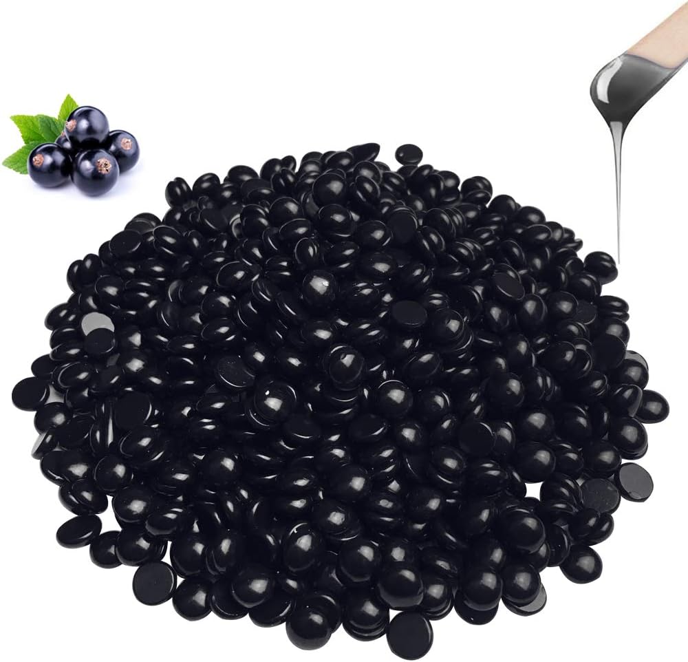 Wax Beads 300g,LuolLove Professional Hard Wax Beans Natural Depilatory Wax Pellets for Men Women Full-Body Hair Removal,Black Hot Wax No Strip Needed