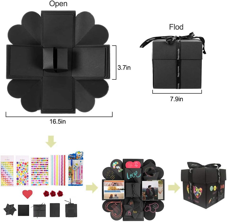 Album Foto Nero San Valentino La Confezione Regalo Matrimoni Anniversario Album Fotografico Fai Da Te Idee Regalo Per Compleanno Mmtx Explosion Gift Box Sorprese Romantiche Creative Diy Photo Album Cancelleria E Prodotti