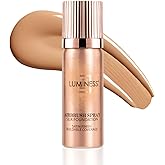LUMINESS Airbrush Spray Foundation Makeup - Buildable Coverage, Anti-Aging Formula/w Hyaluronic Acid, Hydrating & Moisturizing, Hydrolyzed Silk, Flawless Finish, Long-Lasting Wear (050-Medium Warm)
