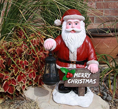 image for Atlantic Collectibles Merry Christmas Santa Claus Decorative Statue W/
