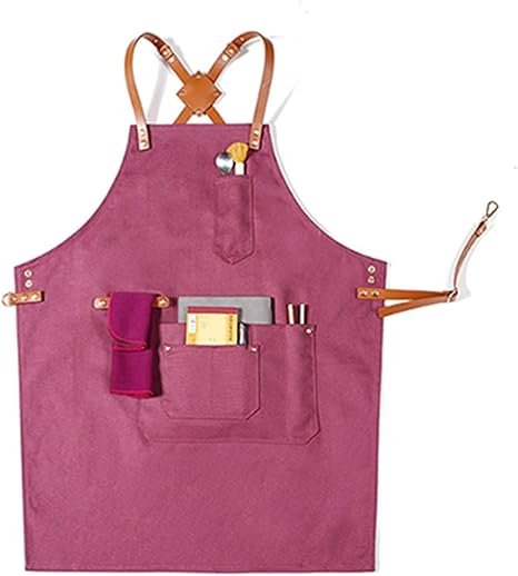 Amazon Httshop エプロンキッチンエプロン女性男性シェフウェイターカフェショップバーベキュー理髪ツールエプロン料理ファッション 良質で安い Color W Purple Red エプロン オンライン通販