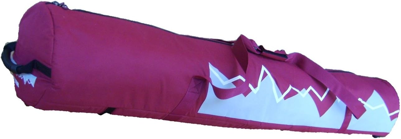 LOKKER Extra Long Double Ski Bag with Wheels for 180cm skis, Red, 180cm long, 30cm diameter - Image 3