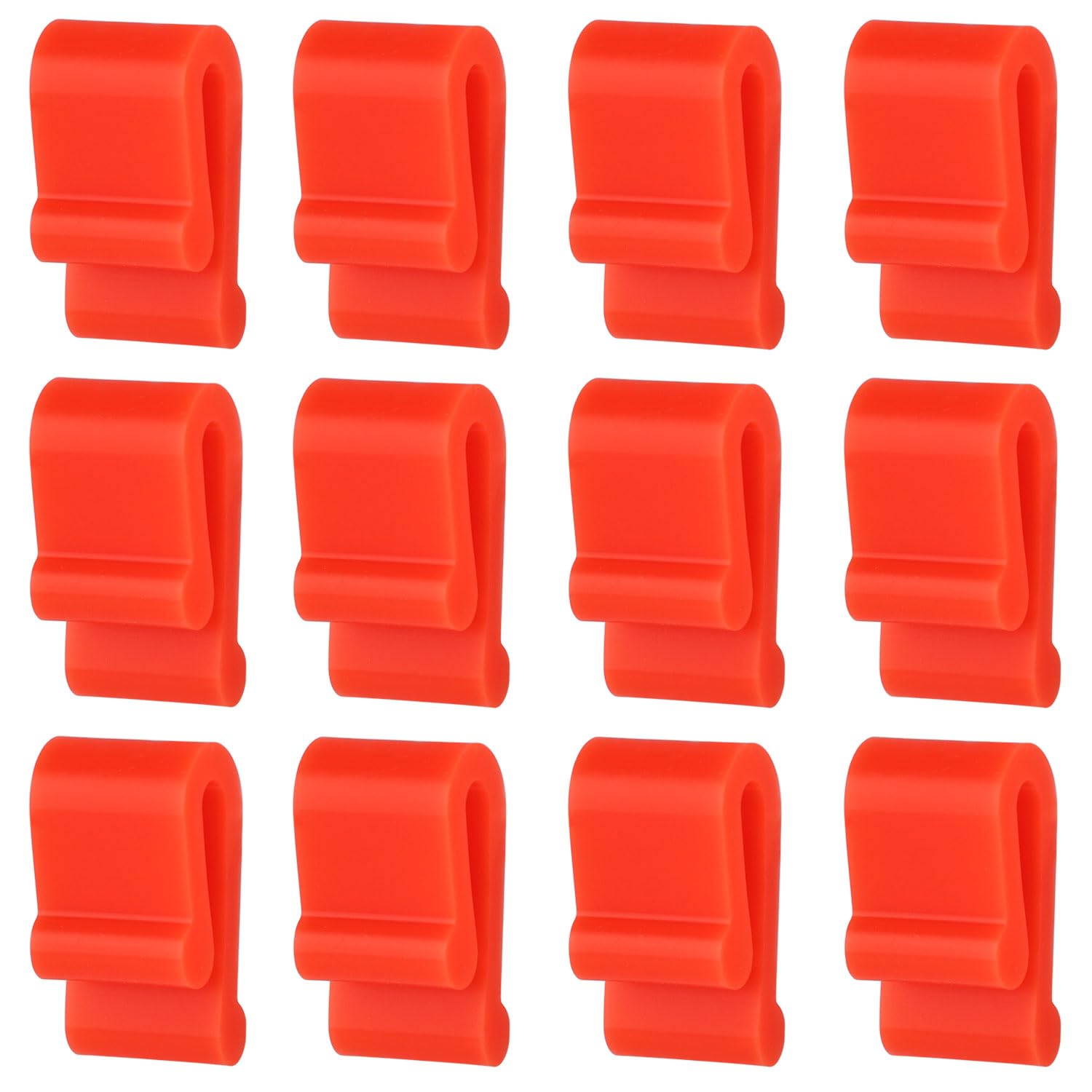 12pcs Dutch Oven Lid Protector Clips, Cookware Protectors for Stacking Bumpers Lifter Accessories Silicone Replacement Pan Clips for Display of Dutch Oven Pots (Red)