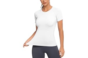MathCat Workout Shirts for Women, Workout Tops for Women, Yoga Short Sleeve Shirts Soft Seamless Gym Shirts