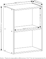Furinno LUDER Book Shelf 2-Tier White Open Shelves 9 x 16 x 21 inches view 2