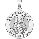 PicturesOnGold.com Saint Marina Religious Medal - 2/3 Inch Size of Dime, Sterling Silver
