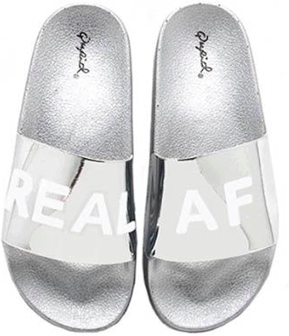 silver metallic slides