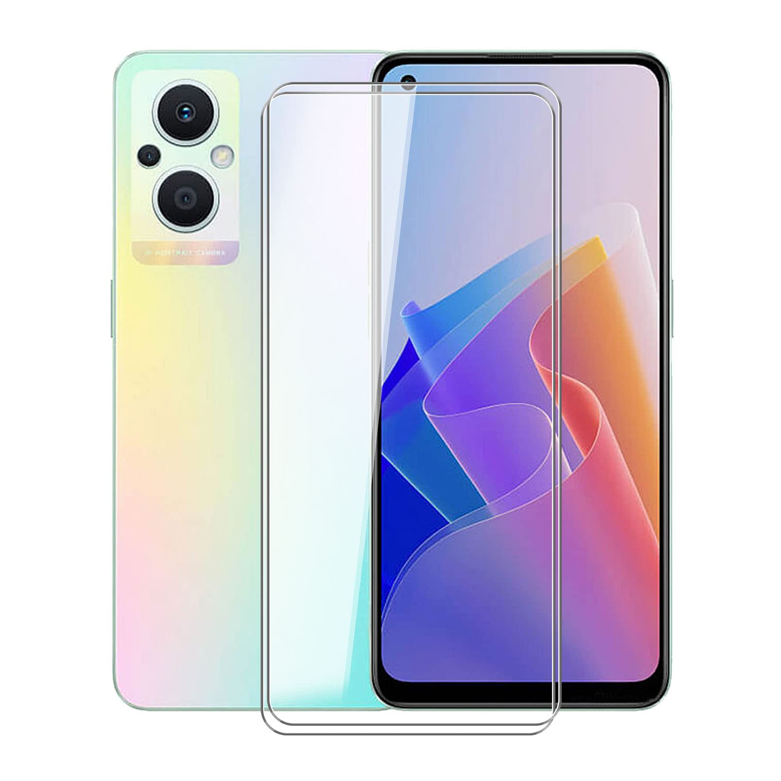 KJYF Tempered Glass Screen Protector for Oppo F21 Pro 5G (6.43 inches), [2 Pack] [9H Hardness] [Fingerprint Sensor Compatible] HD Clear Tempered Glass Film for Oppo F21 Pro 5G